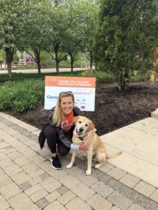 Chicago Walk Ambassador, Lauren Screeden and her dog, Chevy