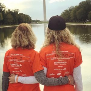Pamela and her mom honor her daddy at a DC Walk to End Bladder Cancer