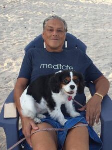 Bladder cancer patient Burt and his dog
