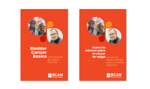 cover of Bladder Cancer Basics booklet in English and Spanish